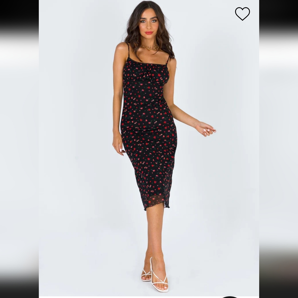 Princess Polly Black and Red Spaghetti Strap Sundress